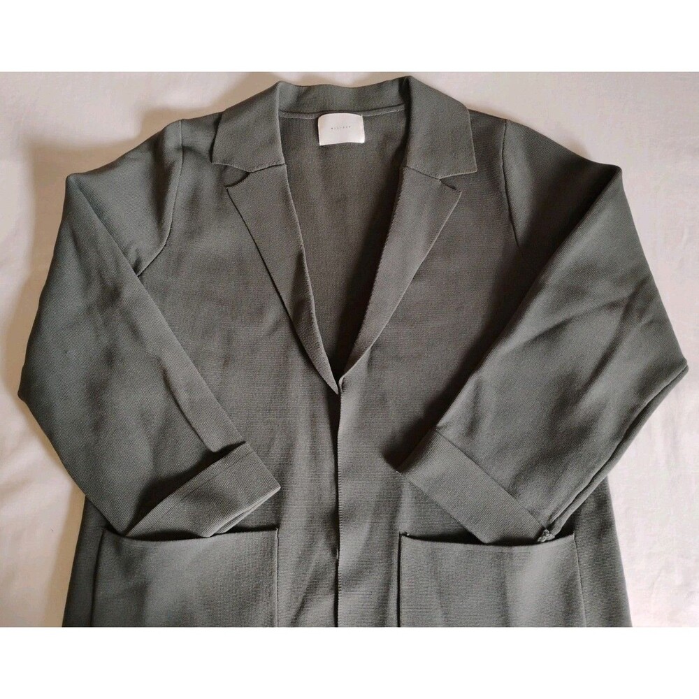 All Row Womens Long Sleeve Open Front Cardigan Sweater Blazer Forest Green L
